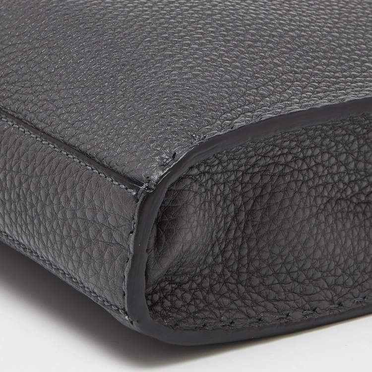 Pre Owned Fendi Grey Romano Selleria Leather Peekaboo ISeeU Briefcase 