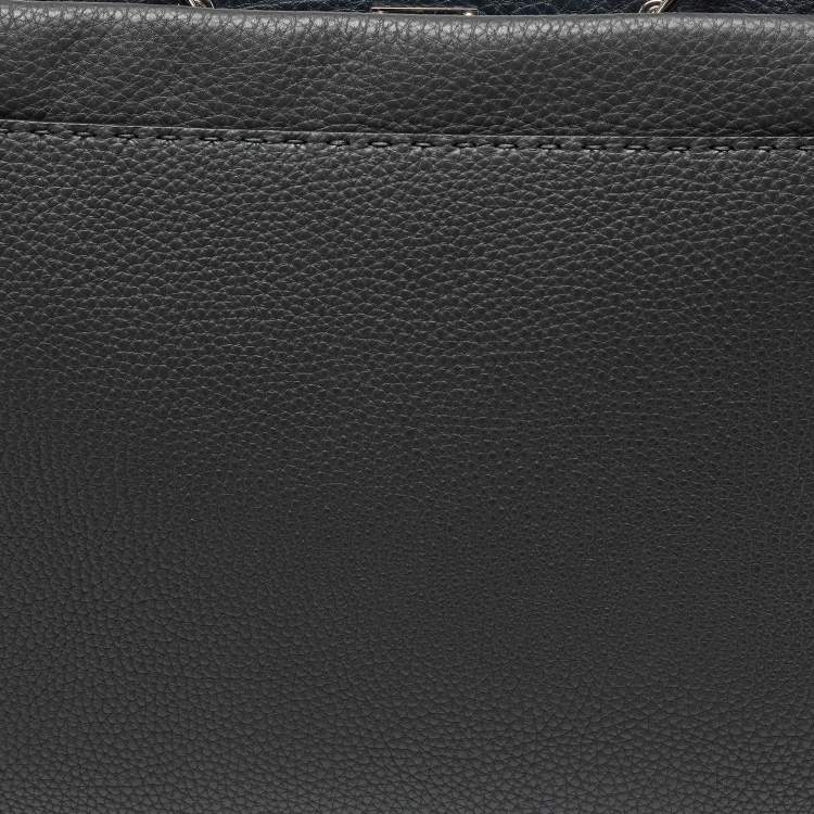 Pre Owned Fendi Grey Romano Selleria Leather Peekaboo ISeeU Briefcase 