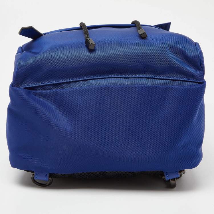 Pre Owned Fendi Blue/Black Nylon Small Fendiness Sling Backpack