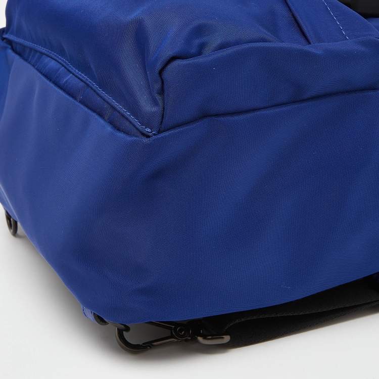 Pre Owned Fendi Blue/Black Nylon Small Fendiness Sling Backpack