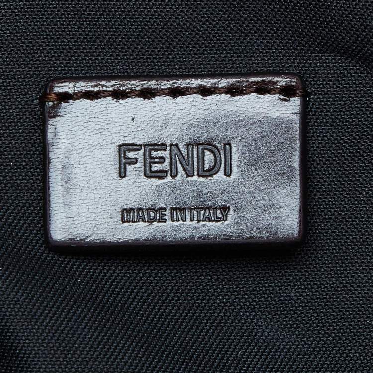Pre Owned Fendi Yellow Selleria Leather Flat Baguette Messenger Bag