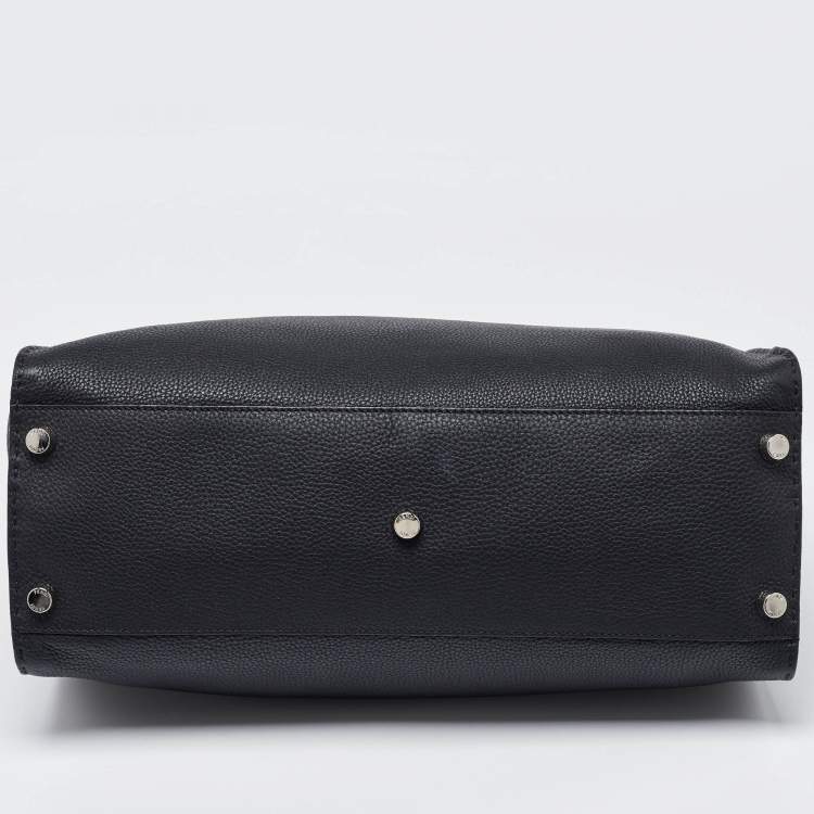 Pre Owned Fendi Black Romano Selleria Leather Peekaboo ISeeU Briefcase