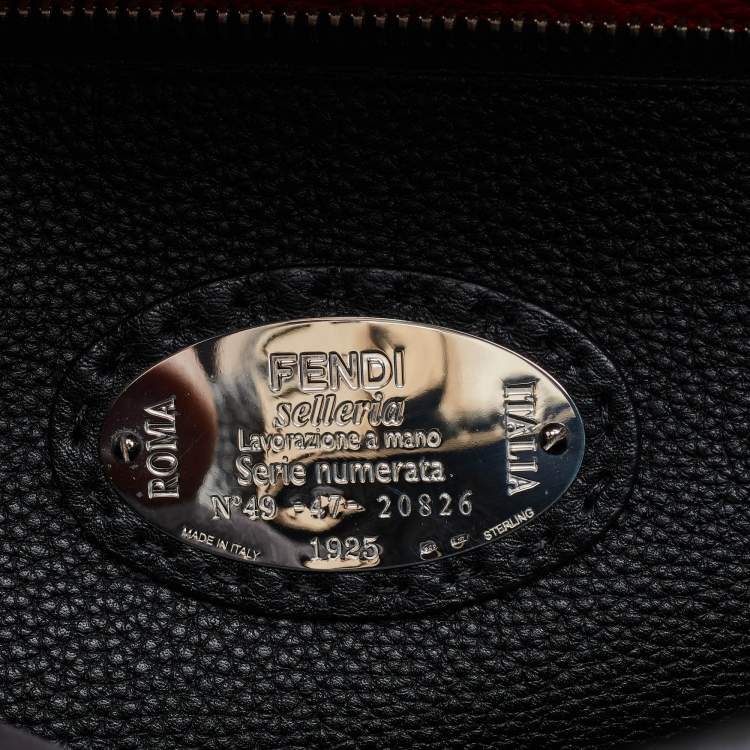 Pre Owned Fendi Black Romano Selleria Leather Peekaboo ISeeU Briefcase