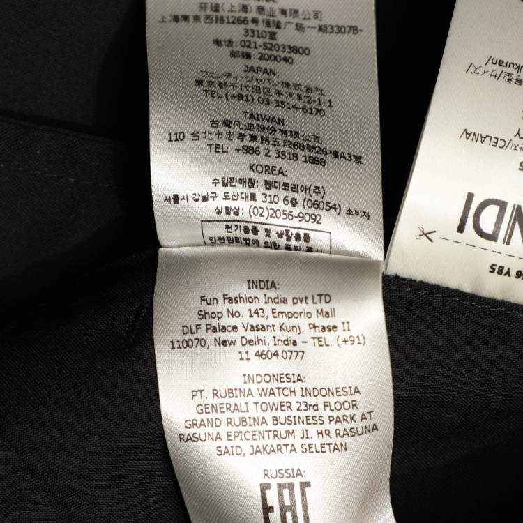 Pre Owned Fendi Navy Blue Wool Blend Trouser S