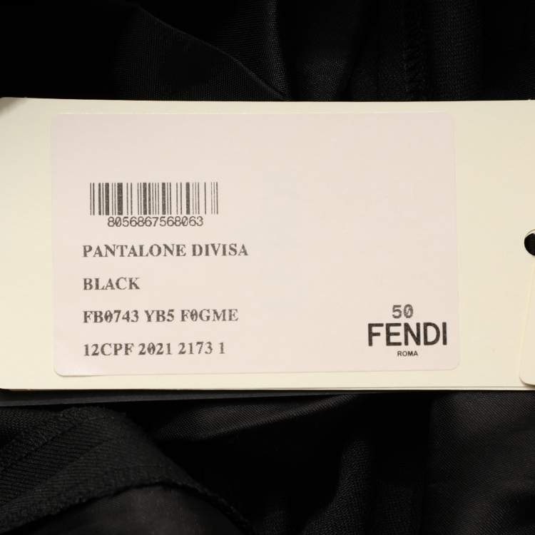 Pre Owned Fendi Black Wool Blend Trouser L