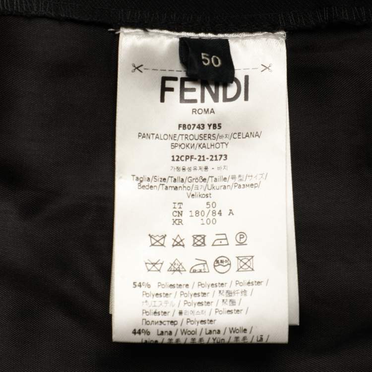 Pre Owned Fendi Black Wool Blend Trouser L