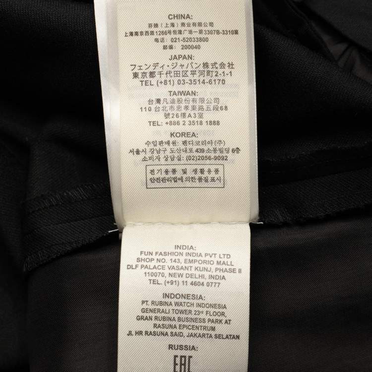Pre Owned Fendi Black Wool Blend Trouser L