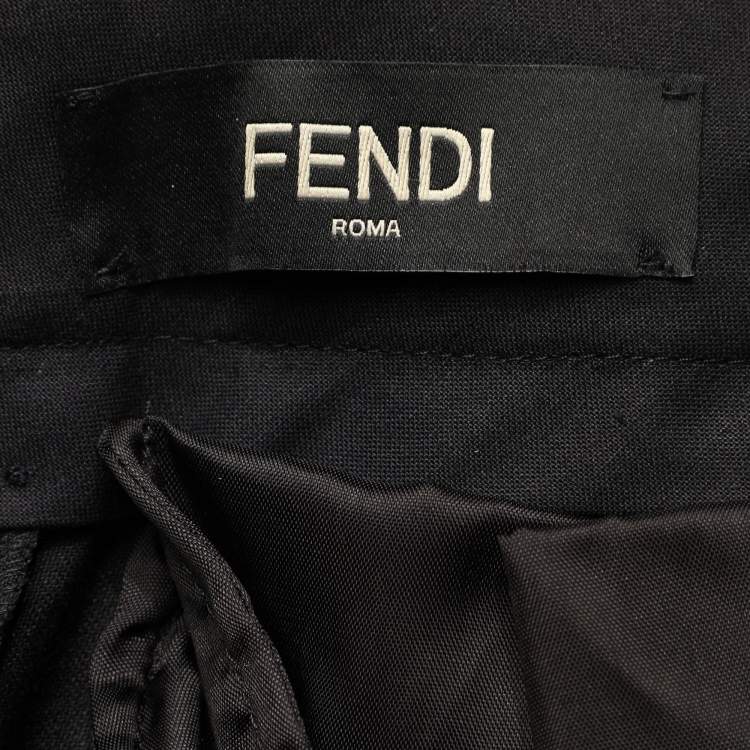 Pre Owned Fendi Black Wool Blend Trouser L