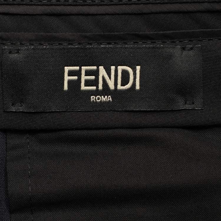 Pre Owned Fendi Navy Blue Wool Blend Trouser M