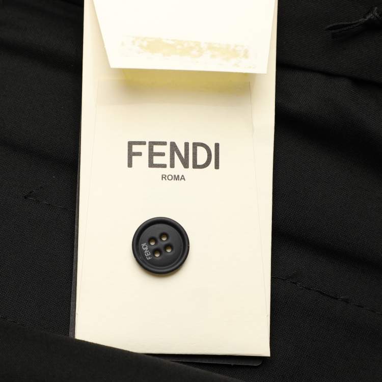 Pre Owned Fendi Navy Blue Wool Blend Trouser M