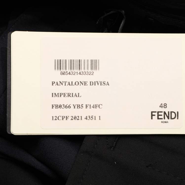 Pre Owned Fendi Navy Blue Wool Blend Trouser M