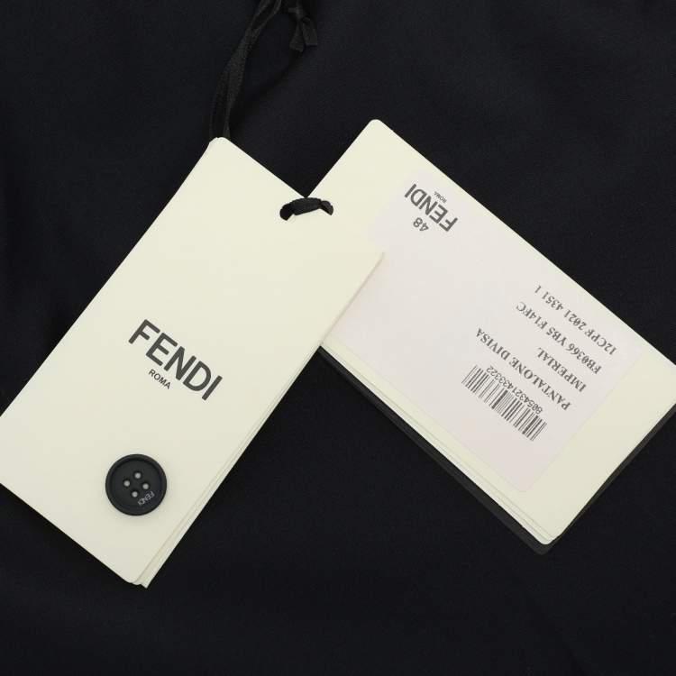 Pre Owned Fendi Blue Imperial Stretch Wool Blend Trouser M