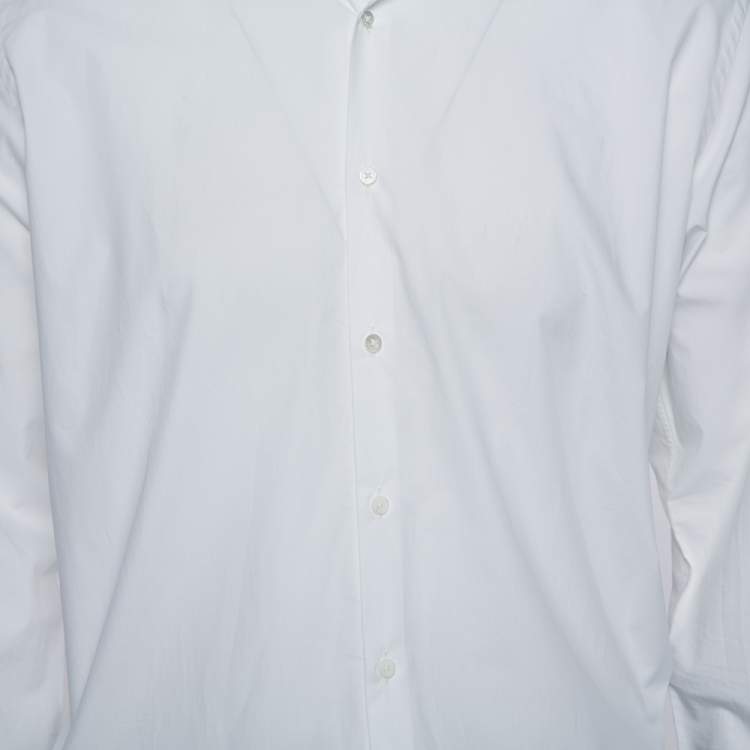 Pre Owned Fendi White Cotton Button Front Shirt XL