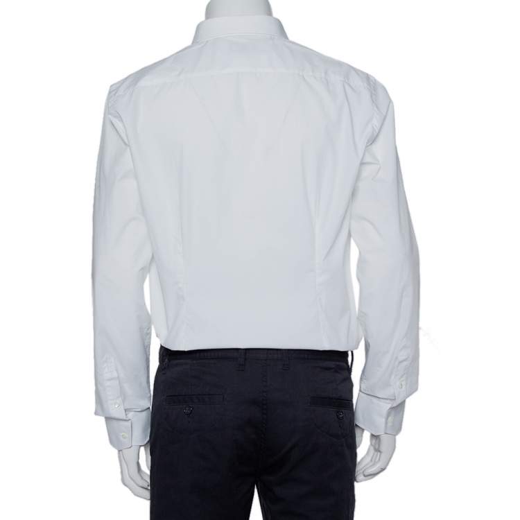 Pre Owned Fendi White Cotton Button Front Shirt XL