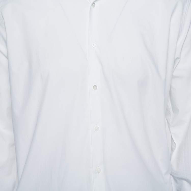 Pre Owned Fendi White Cotton Button Front Shirt XL