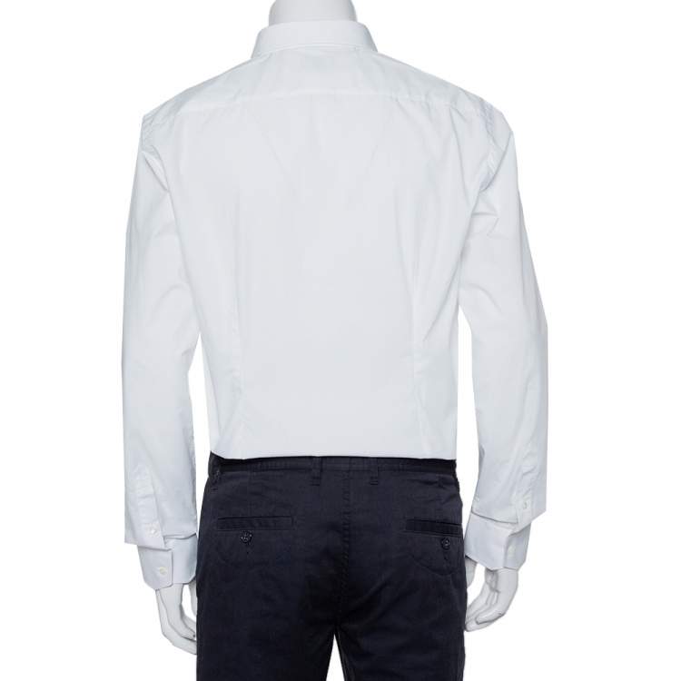 Pre Owned Fendi White Cotton Button Front Shirt XL
