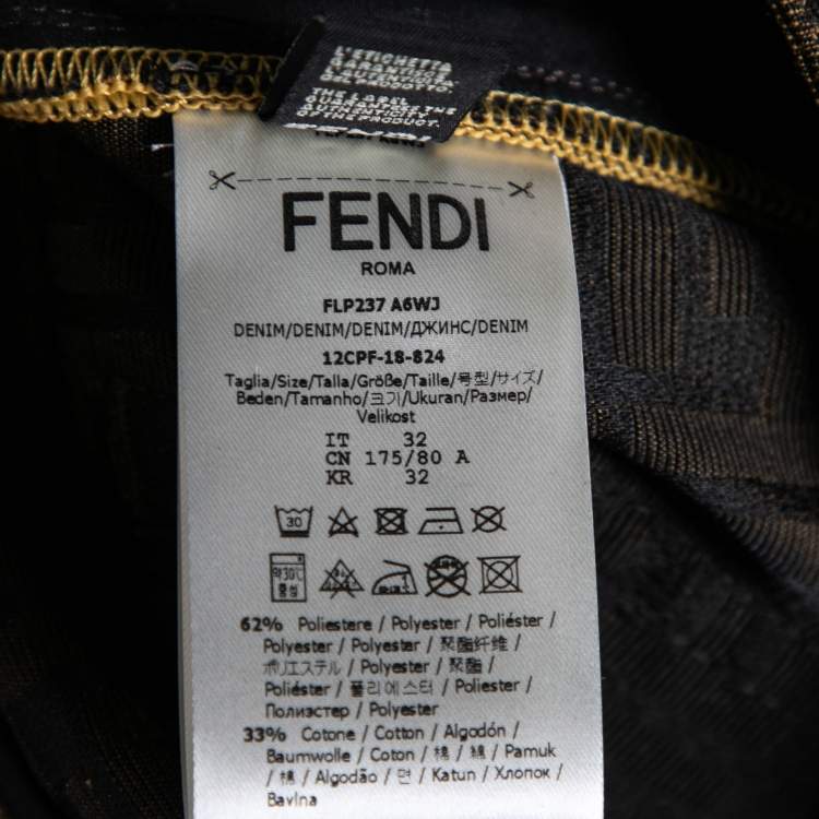 Pre Owned Fendi Brown FF Logo Jacquard Shorts M