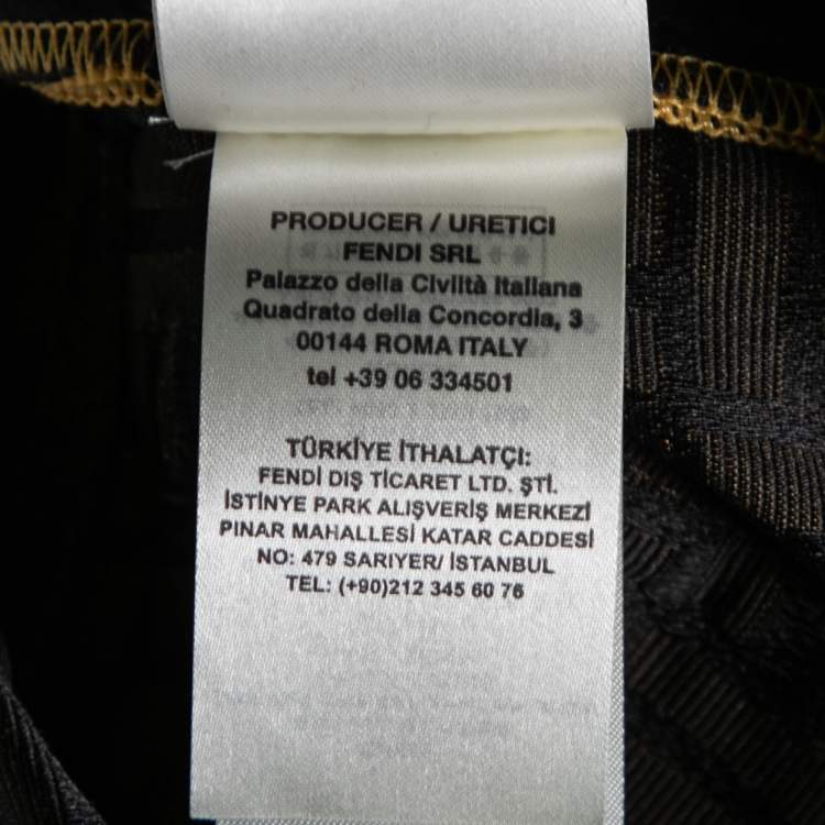 Pre Owned Fendi Brown FF Logo Jacquard Shorts M