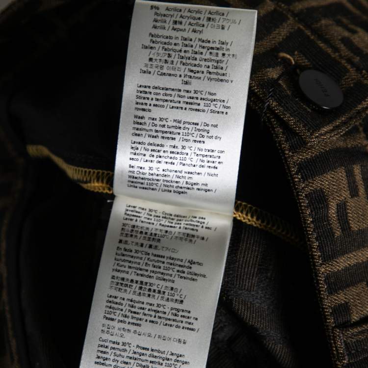 Pre Owned Fendi Brown FF Logo Jacquard Shorts M
