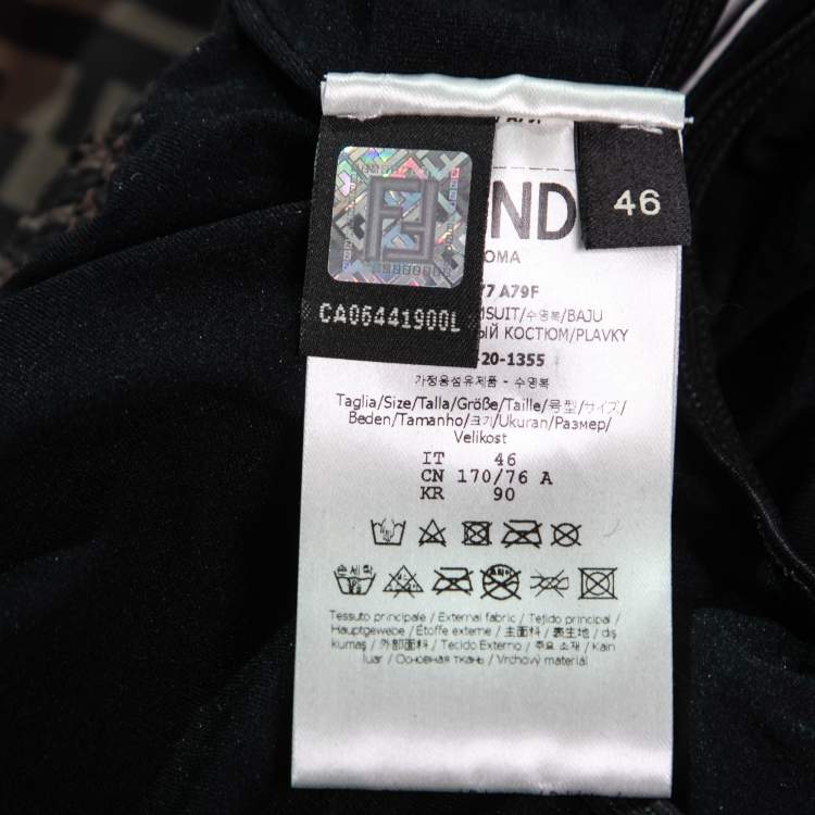 مملوكة مسبقًا Fendi Green Zucca Monogram Synthetic Swim Shorts S