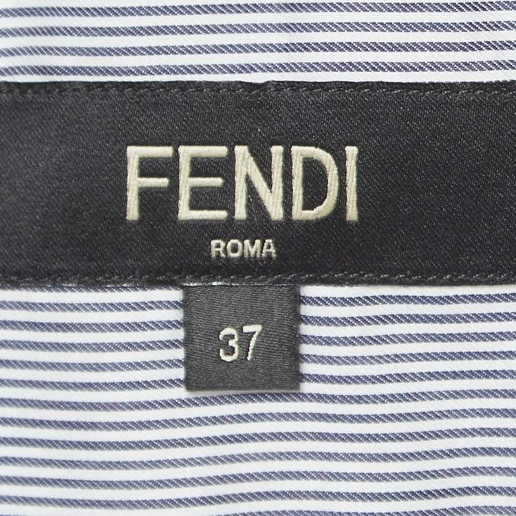 Pre Owned Fendi Black/White Striped Cotton Button Front Shirt S