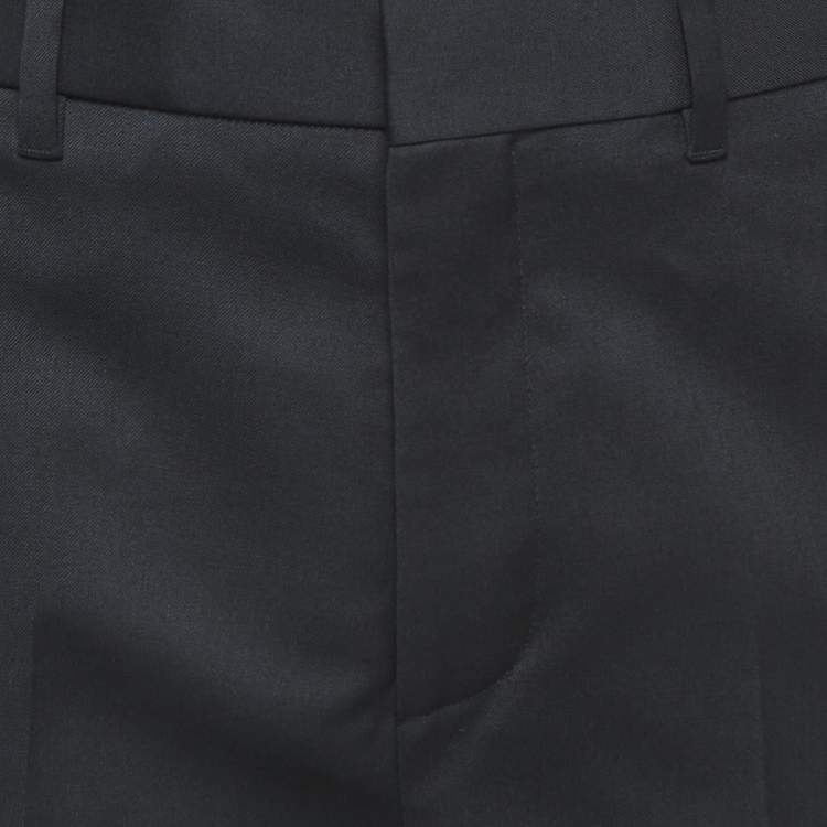 Pre Owned Fendi Black Wool-Blend Trousers L