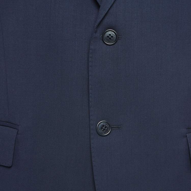Pre Owned Fendi Navy Blue Wool Single Breasted Suit L
