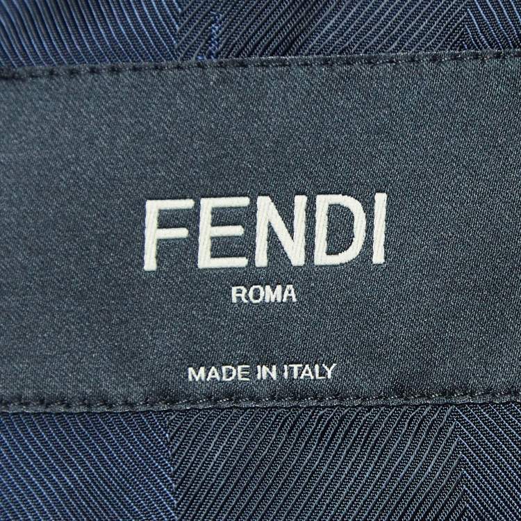 Pre Owned Fendi Navy Blue Wool Single Breasted Suit L