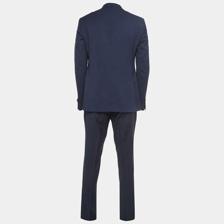 Pre Owned Fendi Navy Blue Wool Single Breasted Suit L