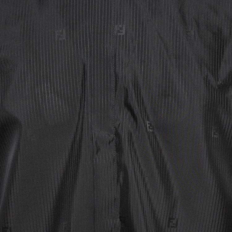Pre Owned Fendi Black Pinstripe Crepe Long Sleeve Shirt XL