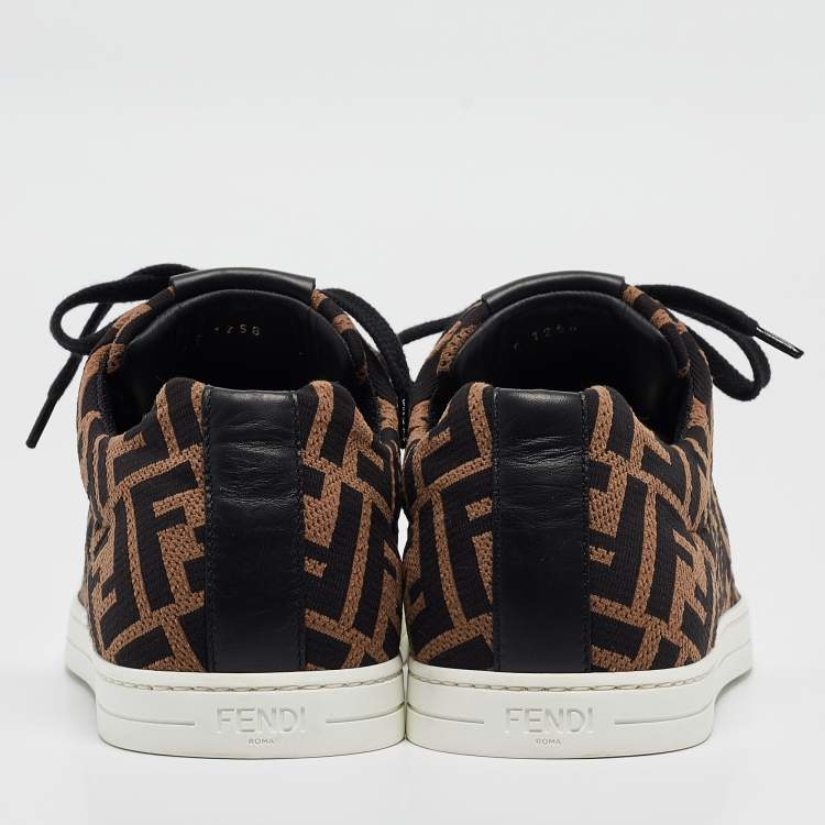 Pre Owned Fendi Brown Fabric Zucca Low Top Sneakers 40