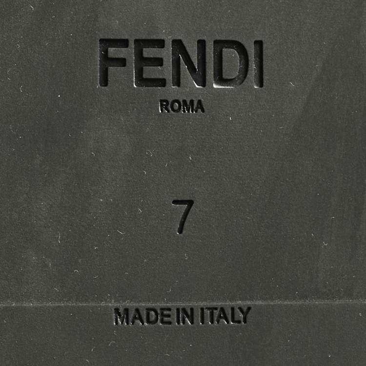 Pre Owned Fendi Brown Zucca Canvas and Leather Feel Sandals Size 41