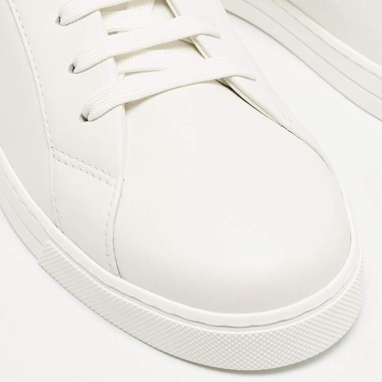 Pre Owned Fendi White Leather Low Top Sneakers Size 39.5