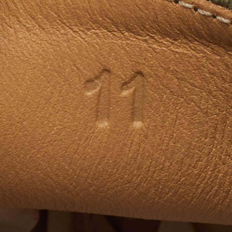 Pre Owned Fendi Black/Green Suede and Canvas Bag Bugs Monster Espadrille Flats Size 45