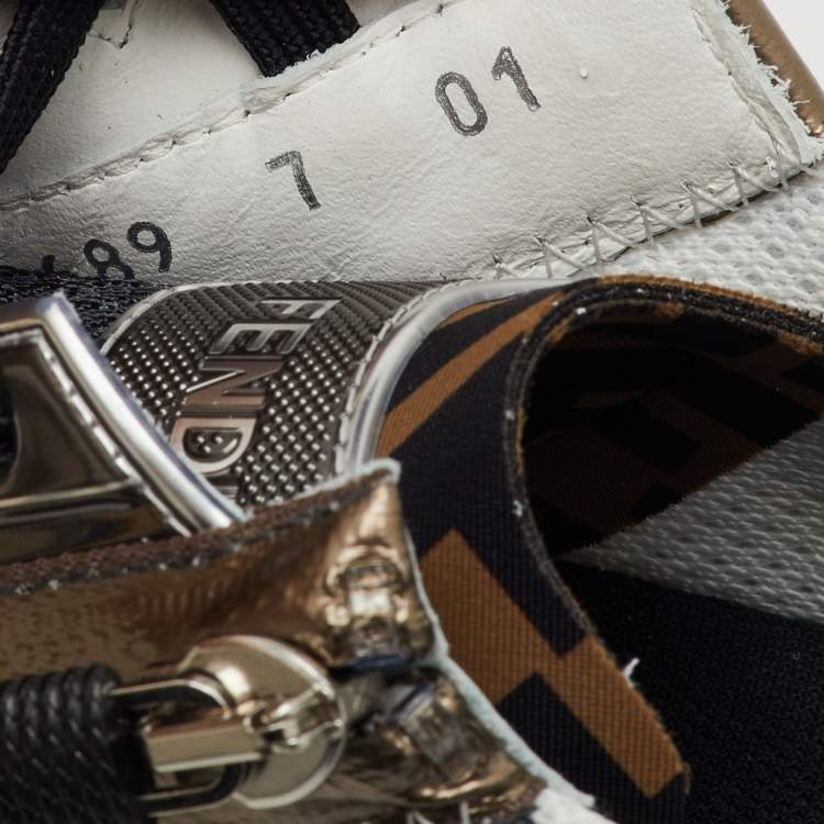 Pre Owned Fendi Multicolor Leather and Mesh Technical Flow Low Top Sneakers Size 41