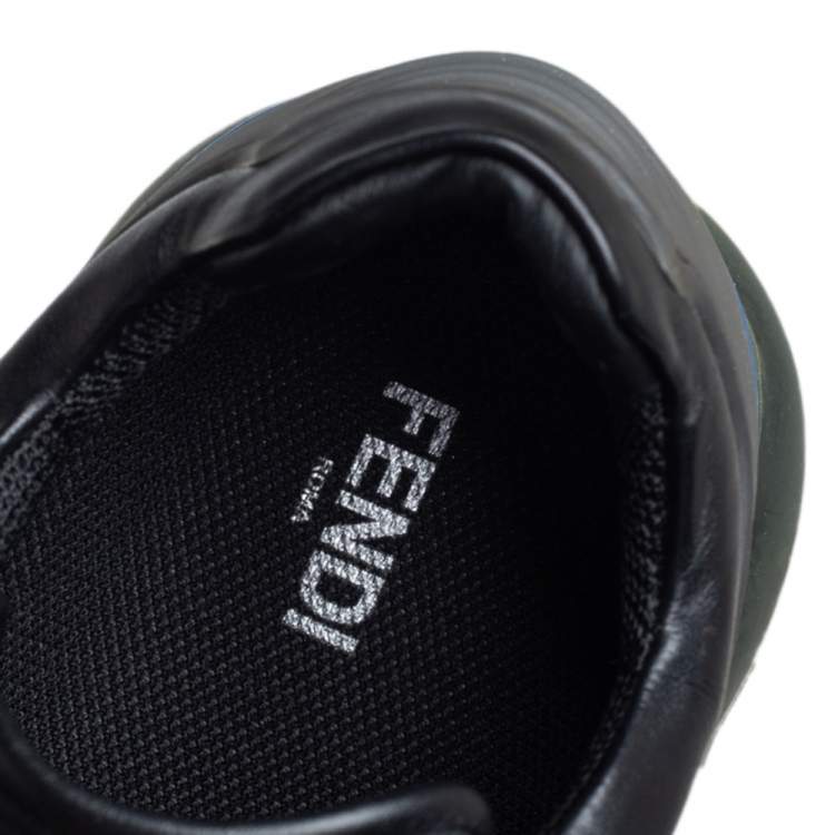 Pre Owned Fendi X Fila Black Leather Fila Mania Sneakers Size 40