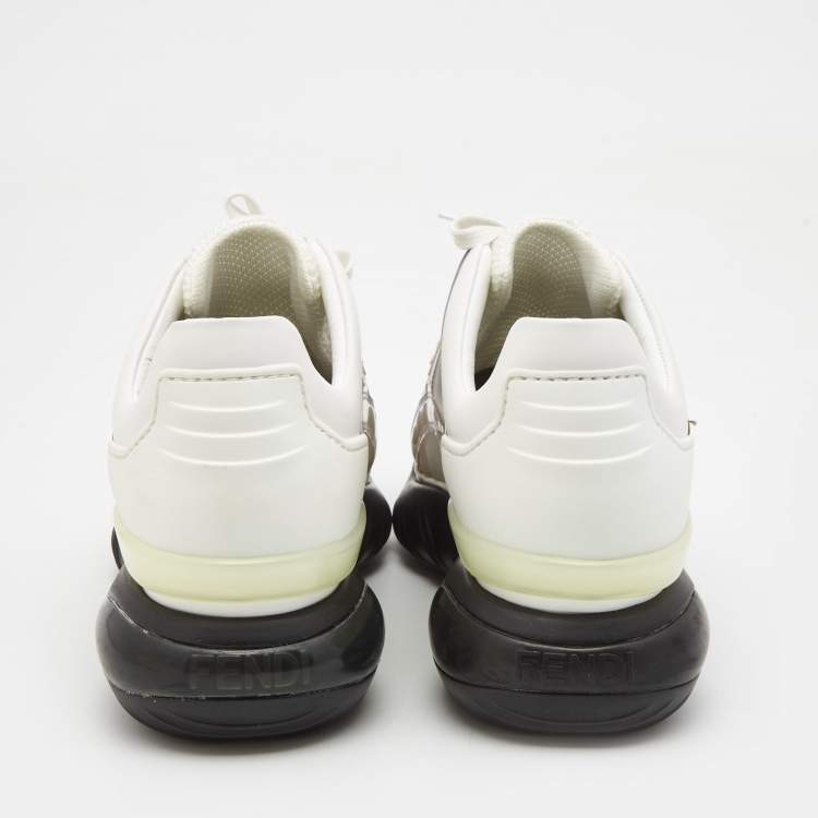 Pre Owned Fendi Multicolor Mesh and Leather Forever Fendi  Low Top Sneakers Size 41