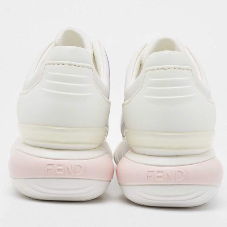 Pre Owned Fendi Multicolor Mesh and Leather Forever Fendi Low Top Sneakers Size 42 