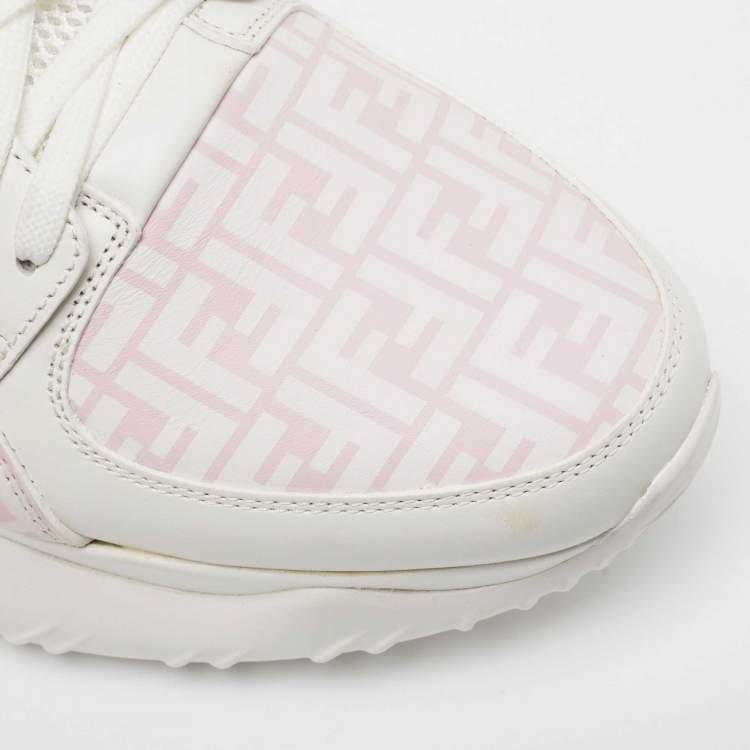 Pre Owned Fendi Multicolor Mesh and Leather Forever Fendi Low Top Sneakers Size 42 