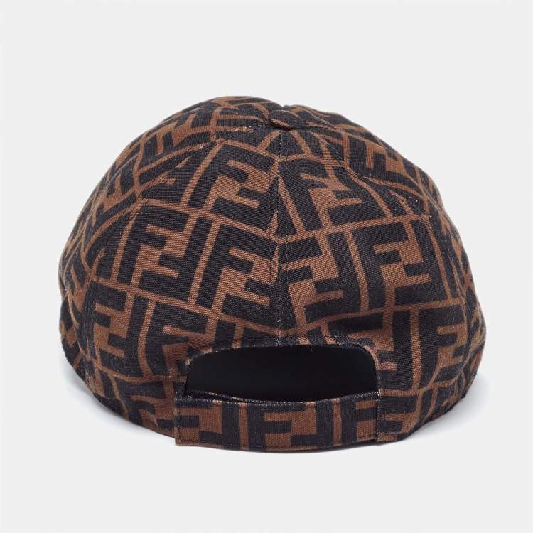 Pre Owned Fendi Brown/Black Monogram Canvas Baseball Cap 