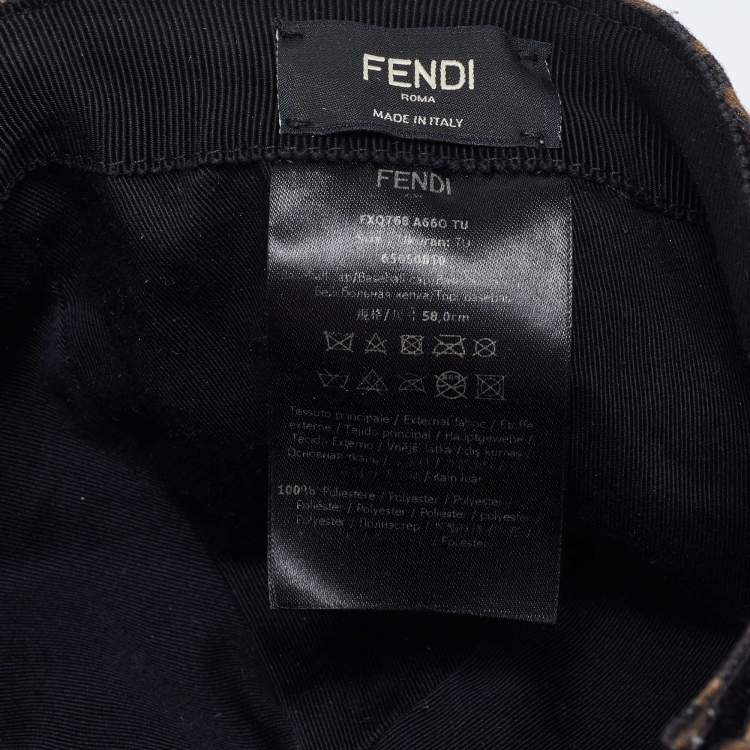 Pre Owned Fendi Brown/Black Monogram Canvas Baseball Cap 