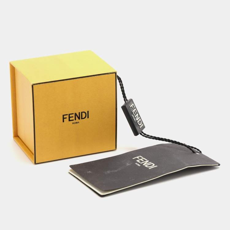 Pre Owned Fendi Karligraphy FF Silver Tone Cufflinks