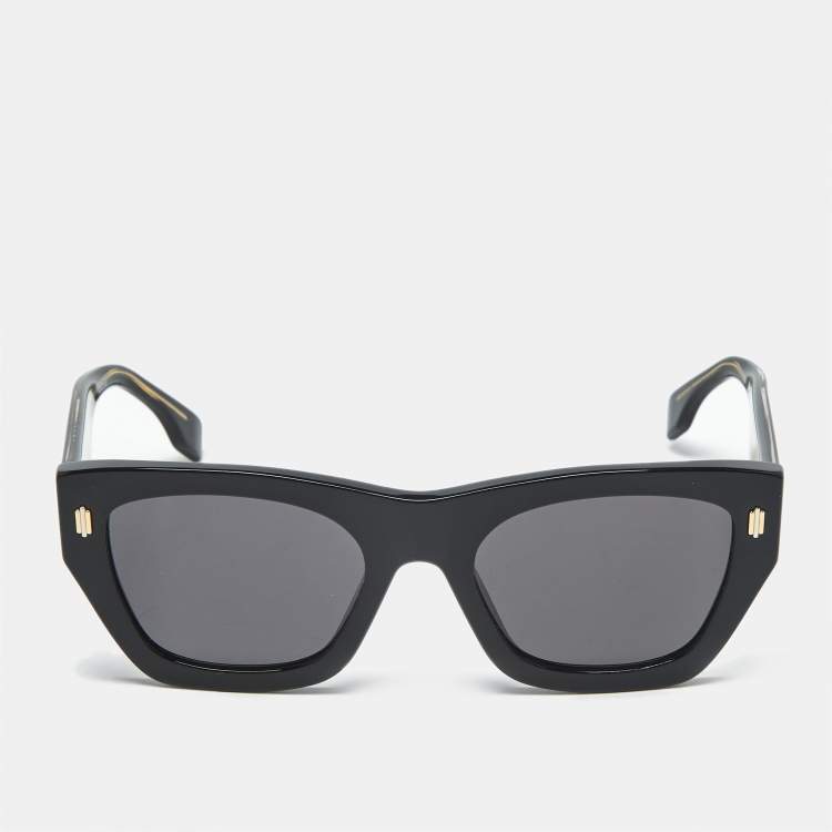 Pre Owned Fendi Black FE 401001 Square Sunglasses