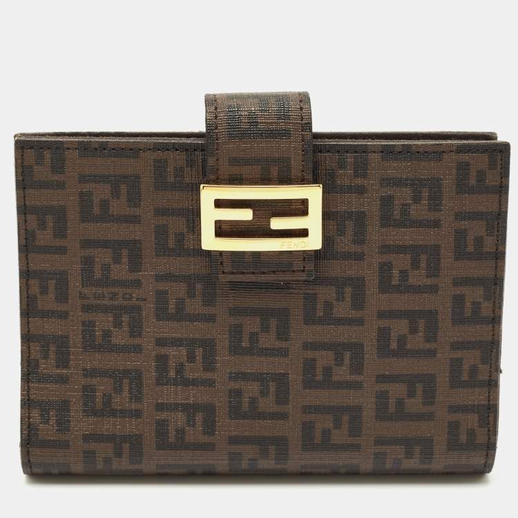Pre Owned Fendi Tobacco Zucchino Coated Canvas Forever Agenda Cover