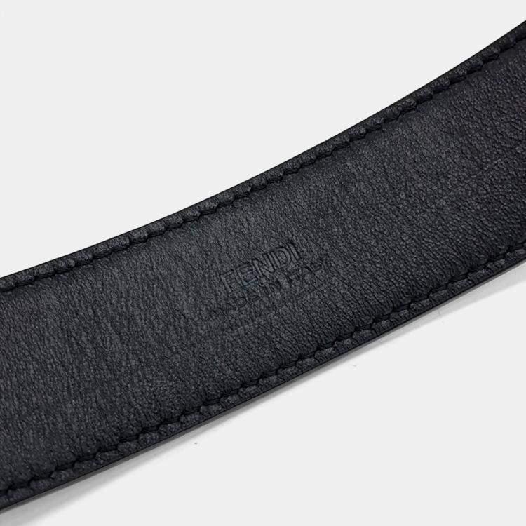 Pre Owned Fendi Black Leather Belt