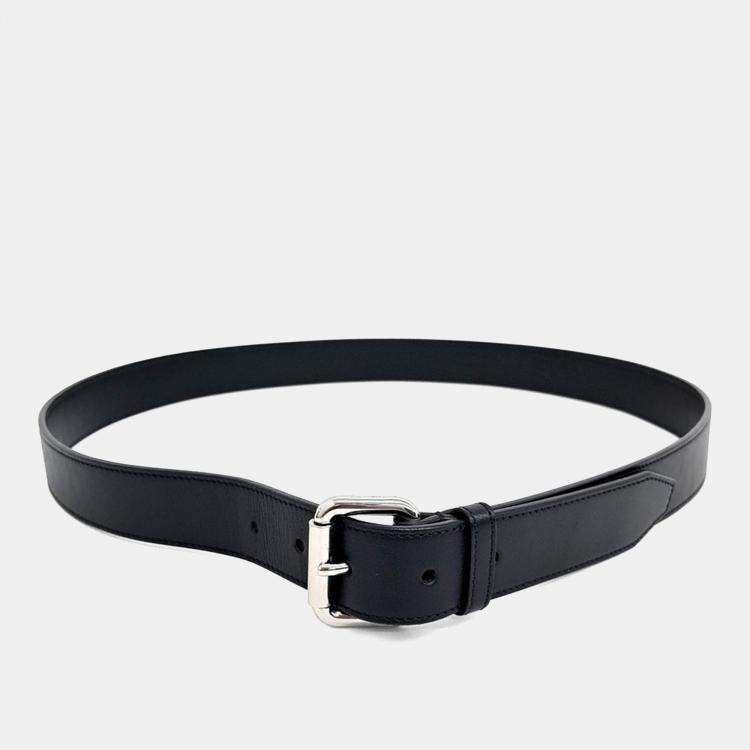 Pre Owned Fendi Black Leather Belt