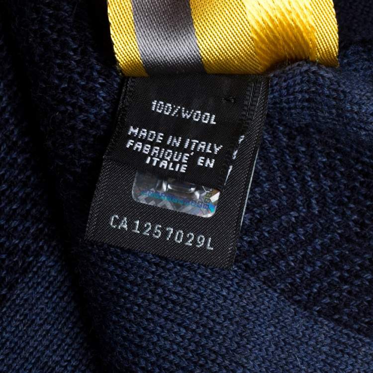 Pre Owned Fendi Blue Striped Wool Stole