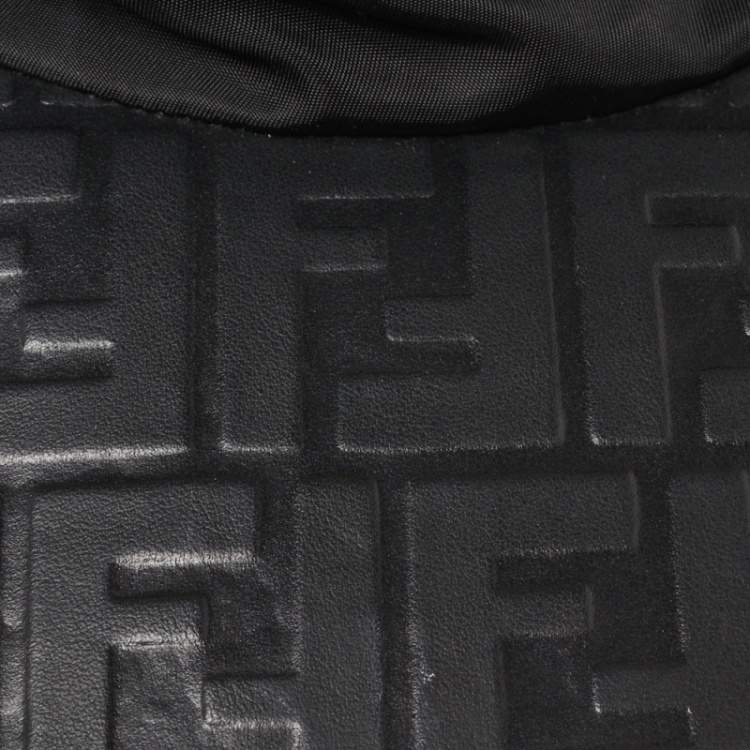 Pre Owned Fendi Black FF Logo Embossed Baseball Cap One Size