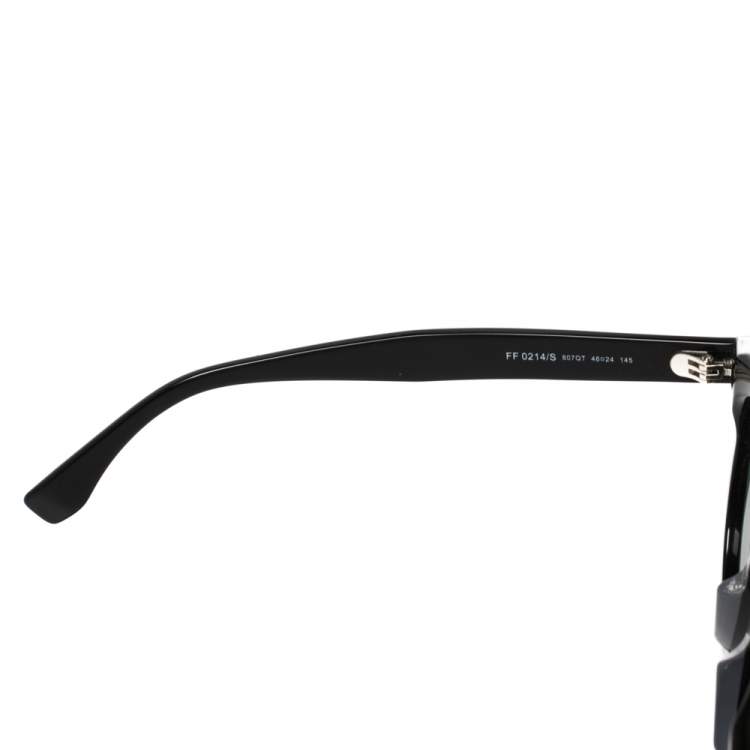Pre Owned Fendi Black/Green FF 0214/S Round Sunglasses
