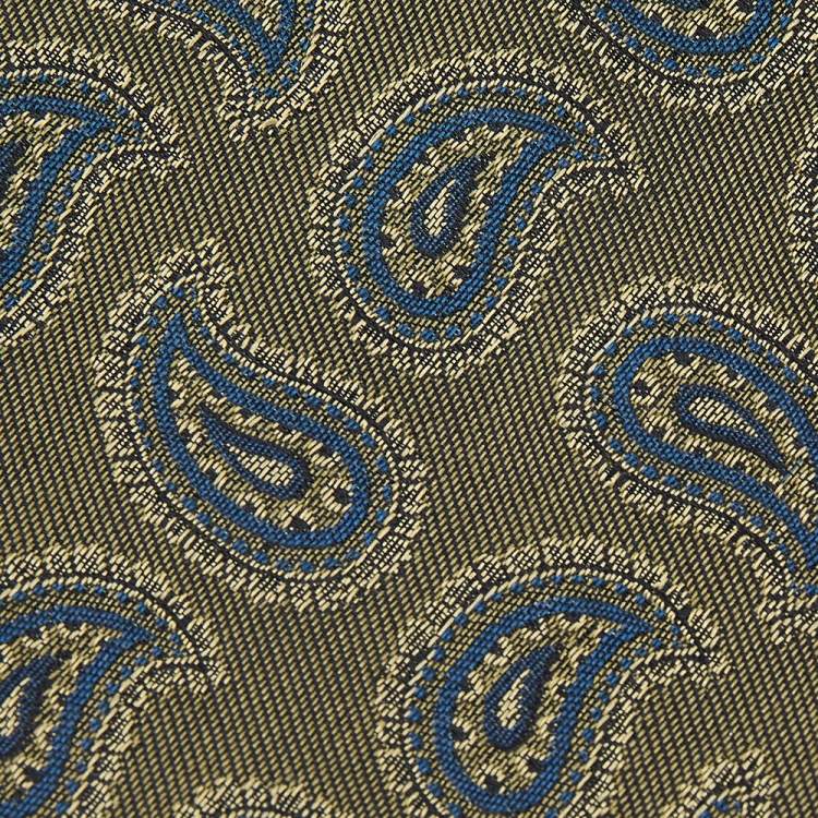 Pre Owned Fendi Green Paisley Silk Jacquard Tie